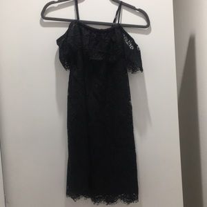 Madewell black off shoulder mini dress